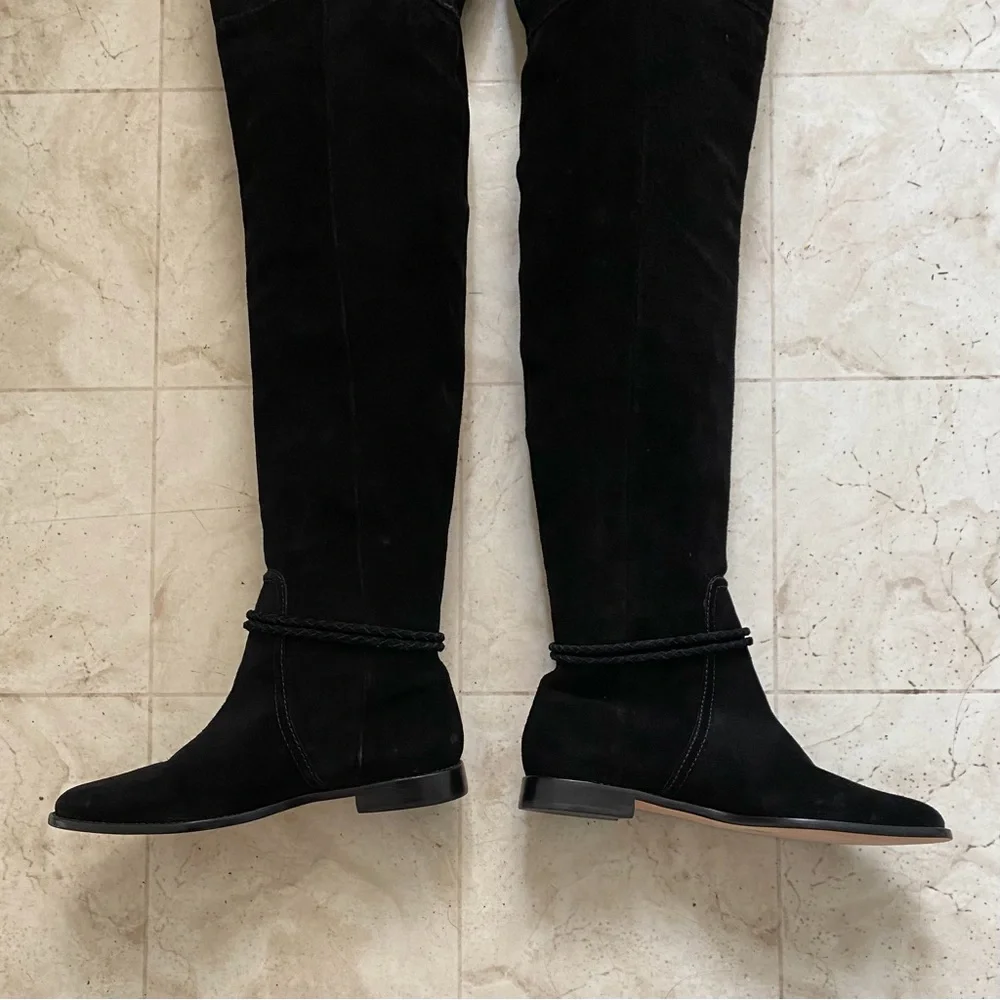 $950 NWOT Ulla Johnson Alps Black Over-the-Knee Suede Riding Tall Boots Size 9.5